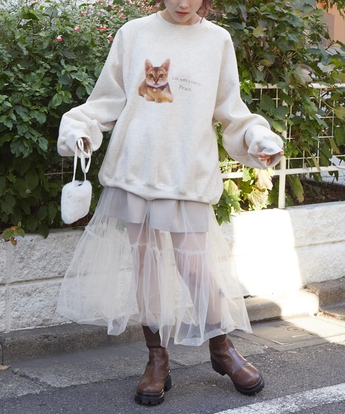 w closet（ダブルクローゼット）の「アニマルプリント起毛プルオーバー（スウェット・レディース・ベージュ系その他/ピンク/グレー/グレー系その他/オートミール・FREE）」の13枚目の写真