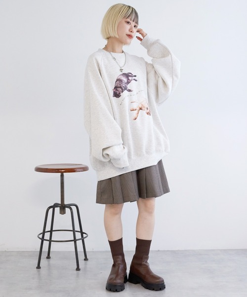 w closet（ダブルクローゼット）の「アニマルプリント起毛プルオーバー（スウェット・レディース・ベージュ系その他/ピンク/グレー/グレー系その他/オートミール・FREE）」の14枚目の写真