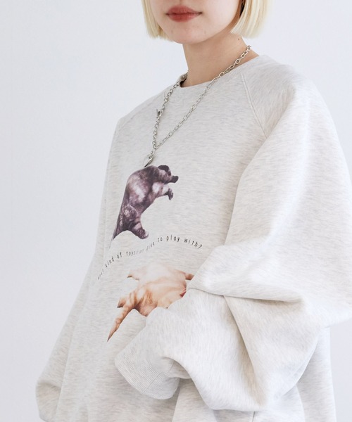 w closet（ダブルクローゼット）の「アニマルプリント起毛プルオーバー（スウェット・レディース・ベージュ系その他/ピンク/グレー/グレー系その他/オートミール・FREE）」の21枚目の写真