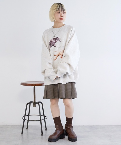 w closet（ダブルクローゼット）の「アニマルプリント起毛プルオーバー（スウェット・レディース・ベージュ系その他/ピンク/グレー/グレー系その他/オートミール・FREE）」の22枚目の写真