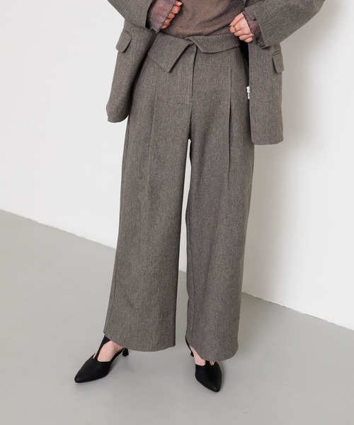 SENSE OF PLACE by URBAN RESEARCH（センスオブプレイスバイアーバンリサーチ）の「ウエストオリカエシワイドパンツ（その他パンツ・レディース・グレー/ベージュ/ブラック・SMALL/MEDIUM）」の9枚目の写真