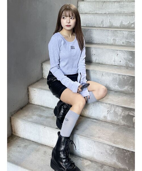 MURUA（ムルーア）の「ロゴシアーソックス（ソックス/靴下・レディース・ブラック/グレー・FREE）」の17枚目の写真