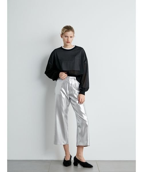 styling/(スタイリング)の「クルーネックシアートップス(Tシャツ/カットソー・レディース・ブラック/ホワイト/ライム・FREE)」の6枚目の写真