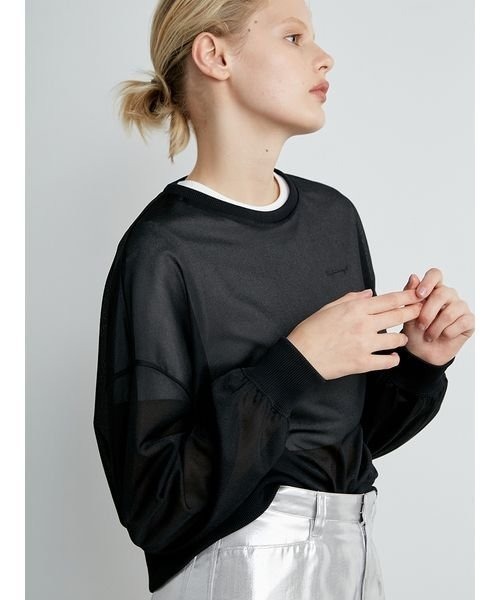 styling/(スタイリング)の「クルーネックシアートップス(Tシャツ/カットソー・レディース・ブラック/ホワイト/ライム・FREE)」の8枚目の写真