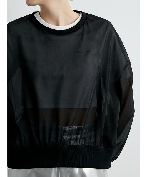 styling/(スタイリング)の「クルーネックシアートップス(Tシャツ/カットソー・レディース・ブラック/ホワイト/ライム・FREE)」の9枚目の写真