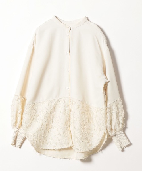 niko and...（ニコアンド）の「[MODE NORM CORE]モケモケパッチワークシャツ（シャツ/ブラウス・レディース・アイボリー/ブラック・MEDIUM/LARGE）」の11枚目の写真