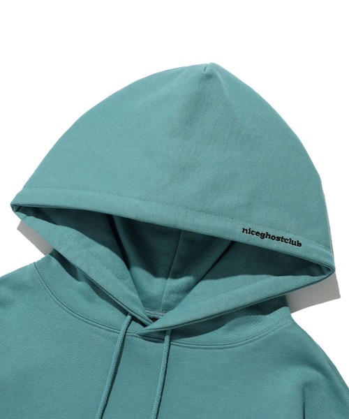 NICE GHOST CLUB（ナイスゴーストクラブ）の「A'GEM/9 × .kom『NICE GHOST CLUB/ナイスゴーストクラブ』 RIB HOODIE/ボーンデザイン プルオーバーパーカー（パーカー・メンズ・ブルー/チャコールグレー・L/M）」の5枚目の写真