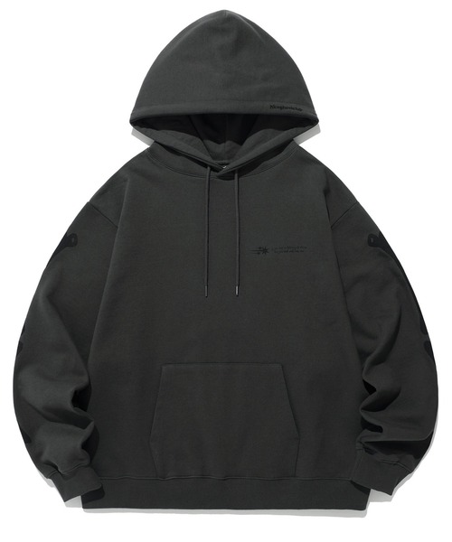 NICE GHOST CLUB（ナイスゴーストクラブ）の「A'GEM/9 × .kom『NICE GHOST CLUB/ナイスゴーストクラブ』 RIB HOODIE/ボーンデザイン プルオーバーパーカー（パーカー・メンズ・ブルー/チャコールグレー・L/M）」の13枚目の写真