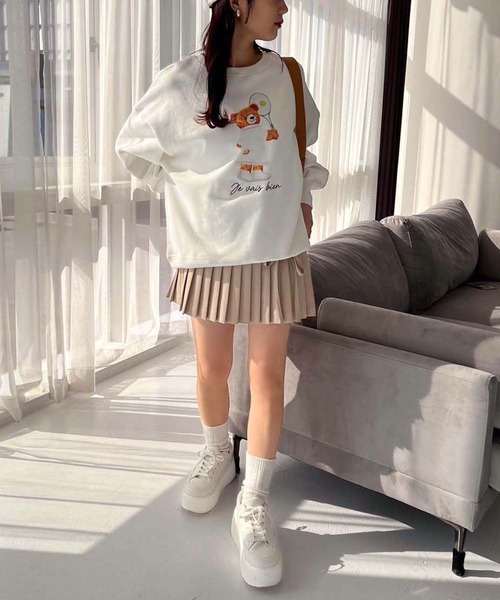 one after another NICE CLAUP(ワンアフターアナザーナイスクラップ)の「リボン付きプリーツスカパン(スカート・レディース・アイボリー/ブラック/杢グレー/ベージュ・FREE)」の19枚目の写真