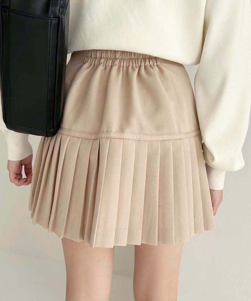 one after another NICE CLAUP(ワンアフターアナザーナイスクラップ)の「リボン付きプリーツスカパン(スカート・レディース・アイボリー/ブラック/杢グレー/ベージュ・FREE)」の22枚目の写真