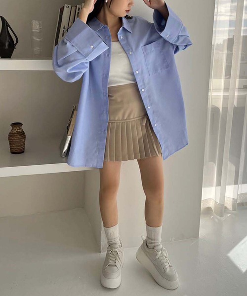 one after another NICE CLAUP(ワンアフターアナザーナイスクラップ)の「リボン付きプリーツスカパン(スカート・レディース・アイボリー/ブラック/杢グレー/ベージュ・FREE)」の8枚目の写真