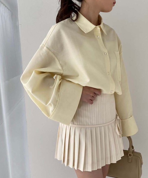 one after another NICE CLAUP(ワンアフターアナザーナイスクラップ)の「リボン付きプリーツスカパン(スカート・レディース・アイボリー/ブラック/杢グレー/ベージュ・FREE)」の15枚目の写真