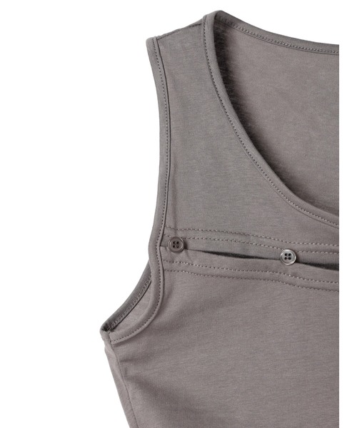 DURAS（デュラス）の「Cut-out design tank（タンクトップ・レディース・ホワイト/チャコールグレー/ブルーグリーン・FREE）」の13枚目の写真