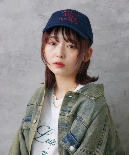 casita(RETRO GIRL)（カシータ）の「刺繍カラーキャップ（キャップ・レディース・ライトベージュ/ブラック/オフホワイト/ブルー・ONE SIZE）」の22枚目の写真