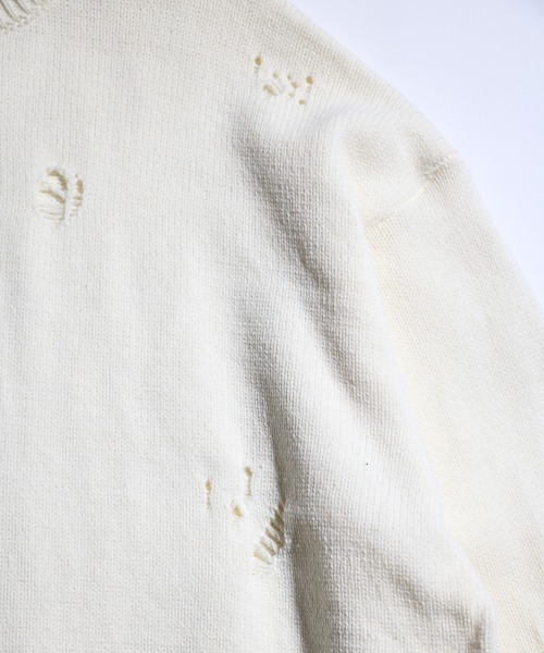 SUNNY  SPORTS（サニースポーツ）の「【SUNNY SPORTS 　サニースポーツ】WORN-OUT CREW SWEATER　ダメージスウェット（ニット/セーター・メンズ・ブラック/ブルー系/ホワイト・LARGE/MEDIUM）」の17枚目の写真