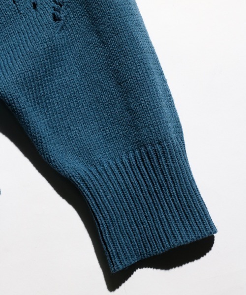 SUNNY  SPORTS（サニースポーツ）の「【SUNNY SPORTS 　サニースポーツ】WORN-OUT CREW SWEATER　ダメージスウェット（ニット/セーター・メンズ・ブラック/ブルー系/ホワイト・LARGE/MEDIUM）」の11枚目の写真