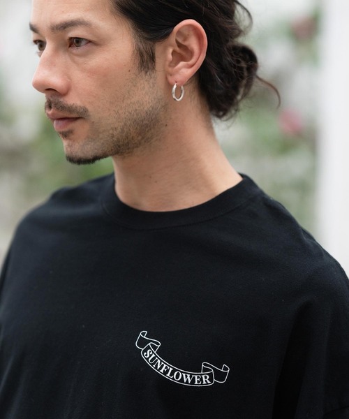 CAMBIO(カンビオ)の「mlt4641- プリントロンT(サンフラワー)(Tシャツ/カットソー・メンズ・ホワイト/ブラック/グレー・S/M/L/XL)」の5枚目の写真