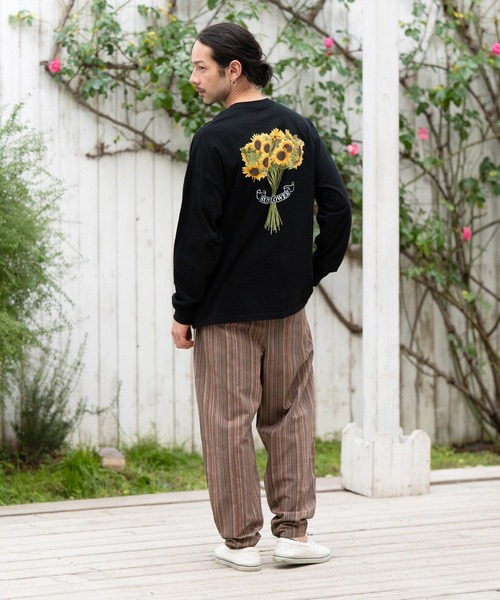 mlt4641- プリントロンT（サンフラワー）（Tシャツ/カットソー