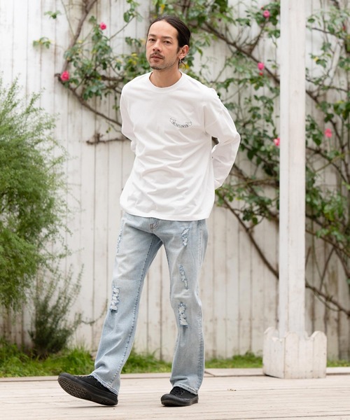 CAMBIO(カンビオ)の「mlt4641- プリントロンT(サンフラワー)(Tシャツ/カットソー・メンズ・ホワイト/ブラック/グレー・S/M/L/XL)」の13枚目の写真