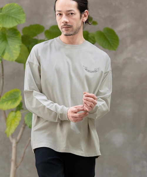 CAMBIO(カンビオ)の「mlt4641- プリントロンT(サンフラワー)(Tシャツ/カットソー・メンズ・ホワイト/ブラック/グレー・S/M/L/XL)」の16枚目の写真