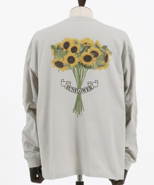 CAMBIO(カンビオ)の「mlt4641- プリントロンT(サンフラワー)(Tシャツ/カットソー・メンズ・ホワイト/ブラック/グレー・S/M/L/XL)」の21枚目の写真