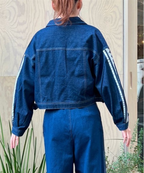 axes femme（アクシーズファム）の「レース×ラインデニムジャケット（デニムジャケット・レディース・インディゴブルー/ブルー系その他・FREE）」の5枚目の写真