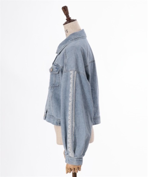 axes femme（アクシーズファム）の「レース×ラインデニムジャケット（デニムジャケット・レディース・インディゴブルー/ブルー系その他・FREE）」の9枚目の写真