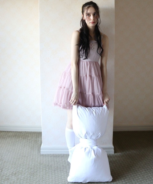 TITTY&CO.（ティティーアンドコー）の「チュールフリルキャミミニワンピース（ワンピース・レディース・ライトグレー/ピンク/アイボリー/ブラック・SMALL/MEDIUM）」の14枚目の写真