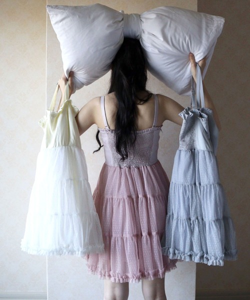 TITTY&CO.（ティティーアンドコー）の「チュールフリルキャミミニワンピース（ワンピース・レディース・ライトグレー/ピンク/アイボリー/ブラック・SMALL/MEDIUM）」の20枚目の写真