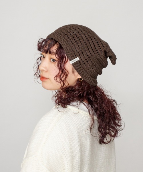 OVERRIDE(オーバーライド)の「OVERRIDE KNIT CROCHET CAT WATCH/猫耳ニット帽 / オーバーライド(ニットキャップ/ビーニー・レディース・ブラック/ブルー/ブラウン・57~59cm)」の20枚目の写真