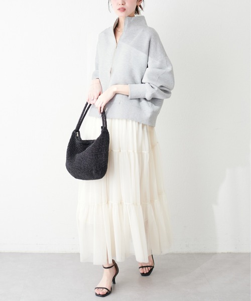 natural couture(ナチュラルクチュール)の「両ZIPダンボール2WAYブルゾン(ブルゾン・レディース・グレー/オフホワイト/スミクロ/グレイッシュベージュ・FREE)」の16枚目の写真
