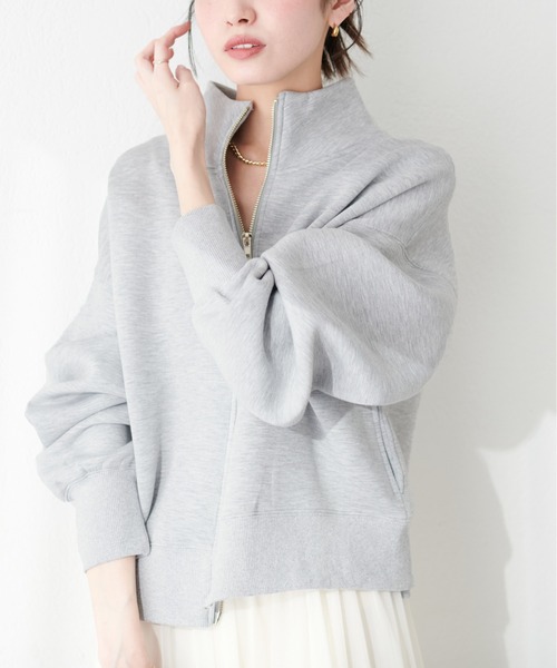 natural couture(ナチュラルクチュール)の「両ZIPダンボール2WAYブルゾン(ブルゾン・レディース・グレー/オフホワイト/スミクロ/グレイッシュベージュ・FREE)」の14枚目の写真