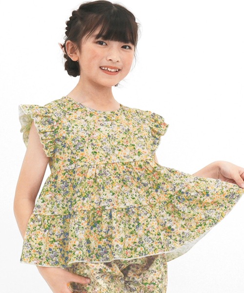 Bee des Bee（ビーデスビー）の「ノースリーブティアードトップス（タンクトップ・キッズ・ブラック系/イエロー/レッド/ライトブルー/ホワイト系その他/ホワイト系その他3/ベージュ/ホワイト系その他2・120cm/110cm/140cm/130cm/100cm/150cm）」の6枚目の写真