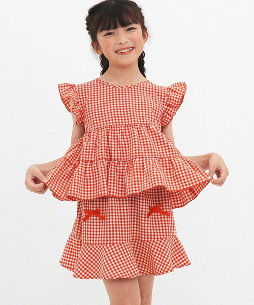 Bee des Bee（ビーデスビー）の「ノースリーブティアードトップス（タンクトップ・キッズ・ブラック系/イエロー/レッド/ライトブルー/ホワイト系その他/ホワイト系その他3/ベージュ/ホワイト系その他2・120cm/110cm/140cm/130cm/100cm/150cm）」の15枚目の写真