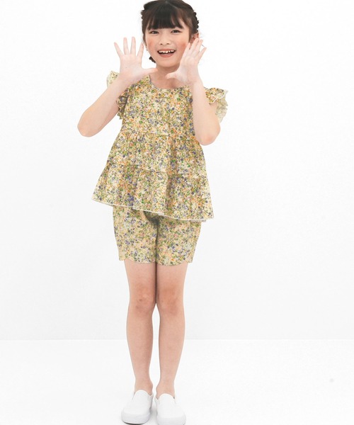 Bee des Bee（ビーデスビー）の「ノースリーブティアードトップス（タンクトップ・キッズ・ブラック系/イエロー/レッド/ライトブルー/ホワイト系その他/ホワイト系その他3/ベージュ/ホワイト系その他2・120cm/110cm/140cm/130cm/100cm/150cm）」の20枚目の写真