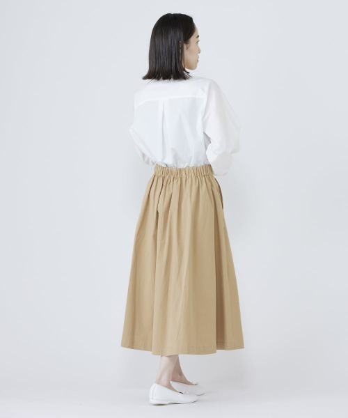 NIMES（ニーム）の「コットンタックスカート（スカート・レディース・ネイビー/ベージュ・0/1）」の5枚目の写真