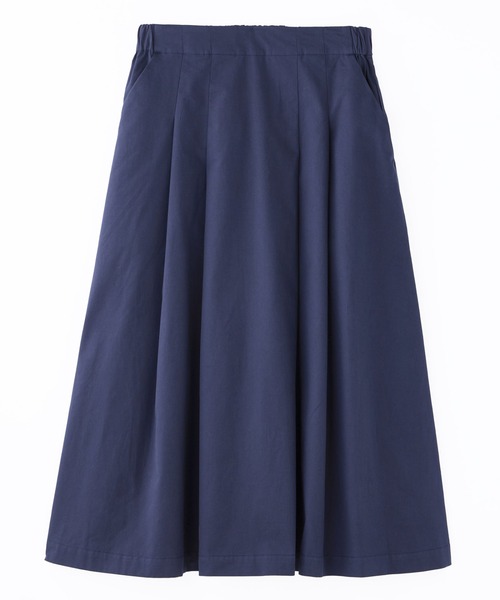 NIMES（ニーム）の「コットンタックスカート（スカート・レディース・ネイビー/ベージュ・0/1）」の8枚目の写真