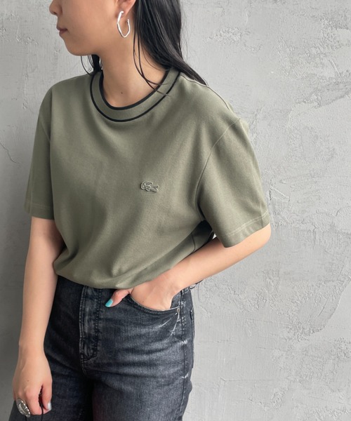 [LACOSTE/ラコステ] 配色リブライン 鹿の子Tシャツ LACOSTE（ラコステ）の「[LACOSTE/ラコステ] 配色リブライン
