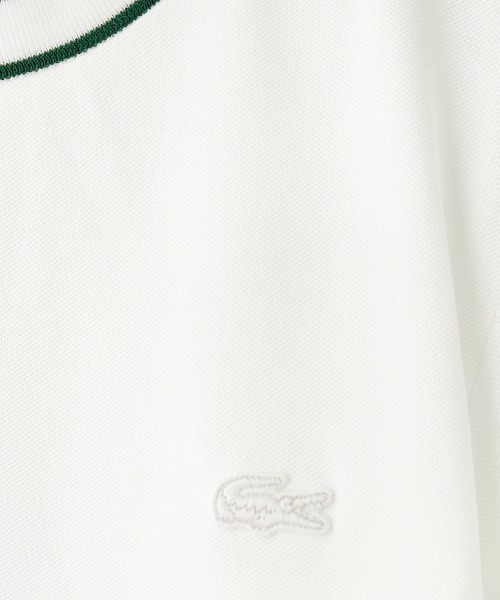 LACOSTE（ラコステ）の「[LACOSTE/ラコステ] 配色リブライン 鹿の子Tシャツ（Tシャツ/カットソー・レディース・カーキ/ホワイト/ネイビー・2/3/4）」の4枚目の写真
