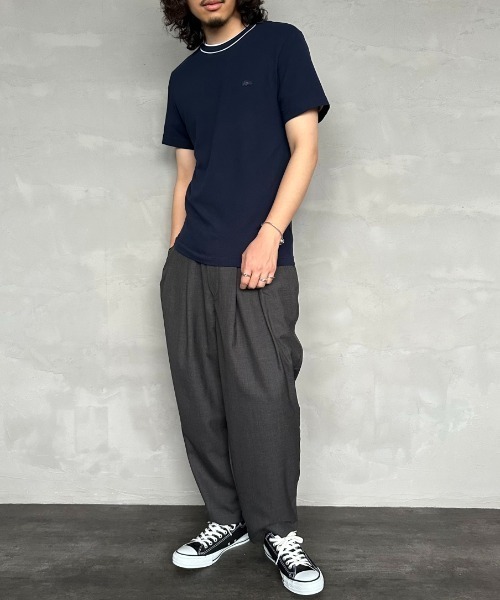 [LACOSTE/ラコステ] 配色リブライン 鹿の子Tシャツ LACOSTE（ラコステ）の「[LACOSTE/ラコステ] 配色リブライン 鹿の子T