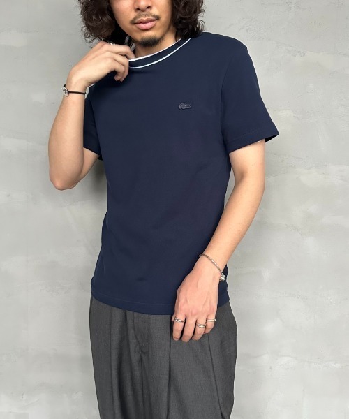 [LACOSTE/ラコステ] 配色リブライン 鹿の子Tシャツ LACOSTE（ラコステ）の「[LACOSTE/ラコステ] 配色リブライン
