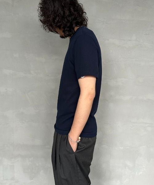 LACOSTE（ラコステ）の「[LACOSTE/ラコステ] 配色リブライン 鹿の子Tシャツ（Tシャツ/カットソー・レディース・カーキ/ホワイト/ネイビー・2/3/4）」の14枚目の写真