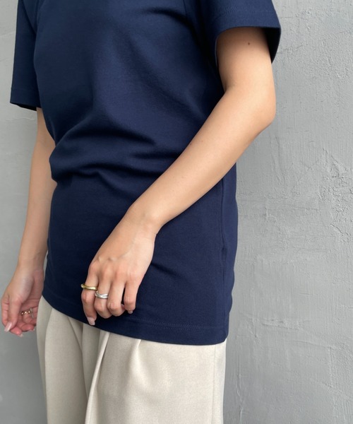 LACOSTE（ラコステ）の「[LACOSTE/ラコステ] 配色リブライン 鹿の子Tシャツ（Tシャツ/カットソー・レディース・カーキ/ホワイト/ネイビー・2/3/4）」の12枚目の写真