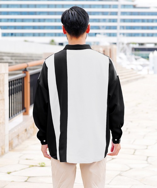 jiggys shop（ジギーズショップ）の「ランダムバイカラー ツイルシャツ モノトーン シック（シャツ/ブラウス・メンズ・ホワイト/ベージュ/ブラック・X-LARGE/LARGE/MEDIUM）」の12枚目の写真