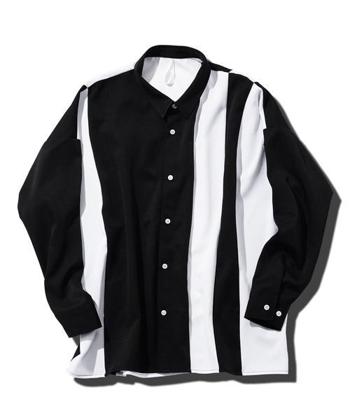 jiggys shop（ジギーズショップ）の「ランダムバイカラー ツイルシャツ モノトーン シック（シャツ/ブラウス・メンズ・ホワイト/ベージュ/ブラック・X-LARGE/LARGE/MEDIUM）」の8枚目の写真