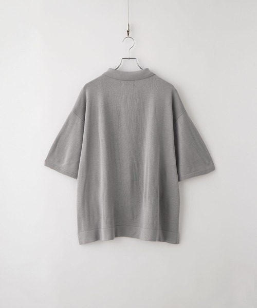molk(モルク)の「【molk】ケーブルデザインハーフジップサマーニットポロ(ポロシャツ・メンズ・ライトグレー/ブラック/オリーブ・S/M/L)」の5枚目の写真