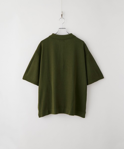 molk(モルク)の「【molk】ケーブルデザインハーフジップサマーニットポロ(ポロシャツ・メンズ・ライトグレー/ブラック/オリーブ・S/M/L)」の7枚目の写真