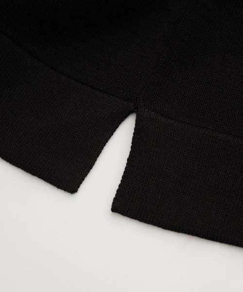 molk】ケーブルデザインハーフジップサマーニットポロ