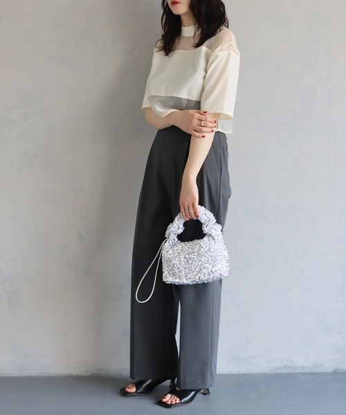 cheriella（シェリエラ）の「【cheriella】シャーリングスパンコールバッグ（ハンドバッグ・レディース・ブラック/シルバー・ONESIZE）」の12枚目の写真