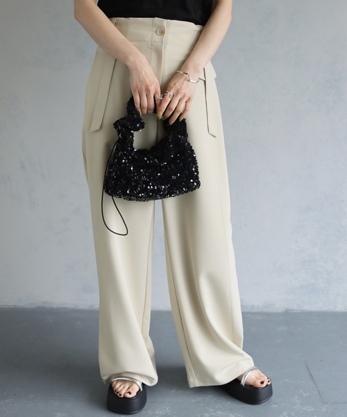 cheriella（シェリエラ）の「【cheriella】シャーリングスパンコールバッグ（ハンドバッグ・レディース・ブラック/シルバー・ONESIZE）」の4枚目の写真